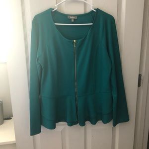 Long sleeve zipper down top